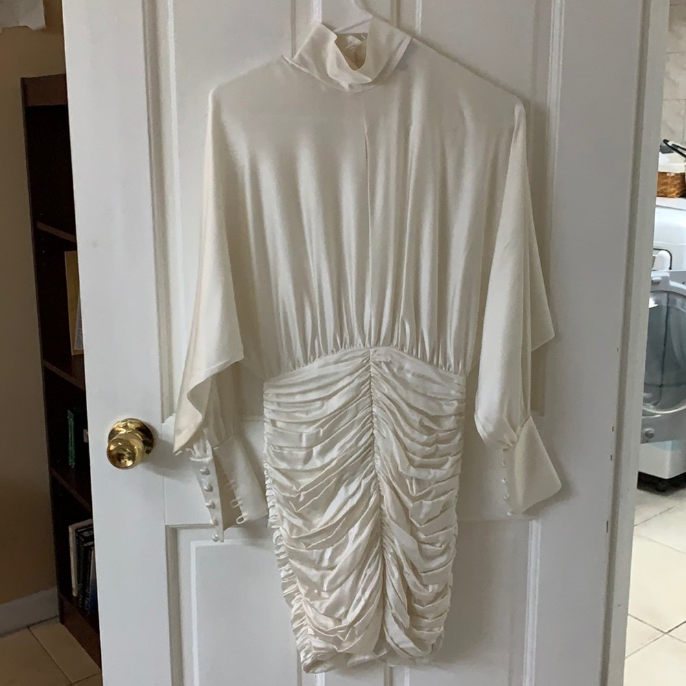 Retrofete satin white mini dress
